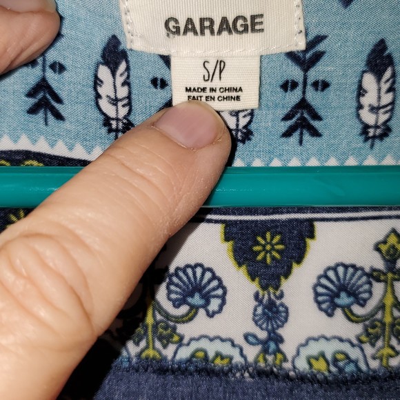 Garage Women's Romper Shorts Outfit Blue & Floral Print Long Sleeves Size S/P - Picture 5 of 16